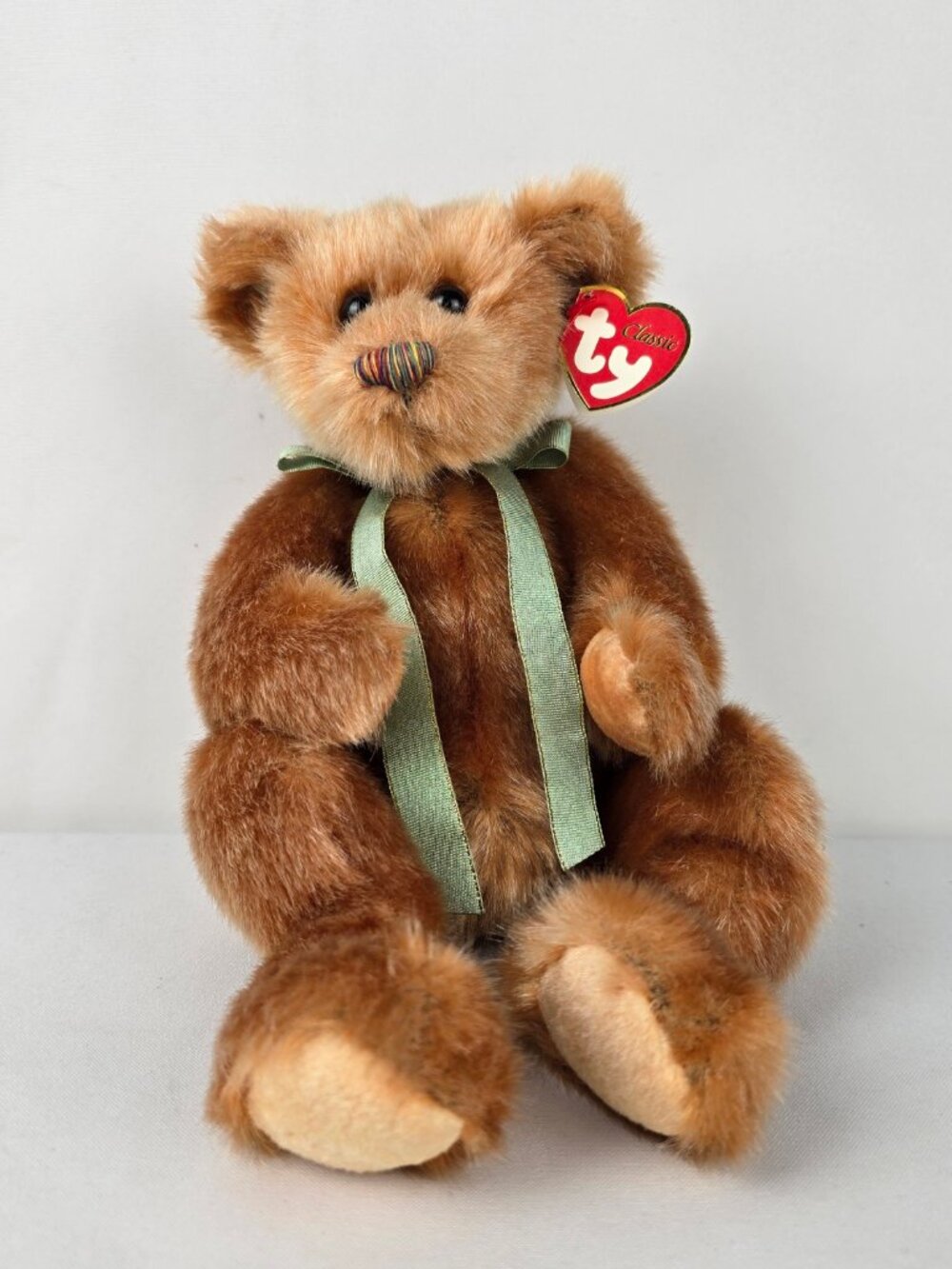 Ty Classics Skootch Teddy Bear Brown Plush Multicolor Nose